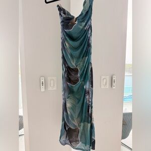 12th Tribe strapless teal Midi Dress NWT size M